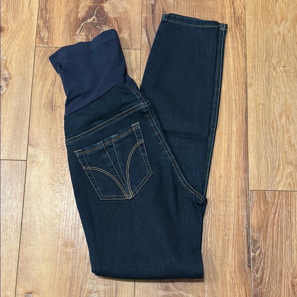 Indigo Blue Jeggings Dark Blue Slim Fit Maternity Jeans